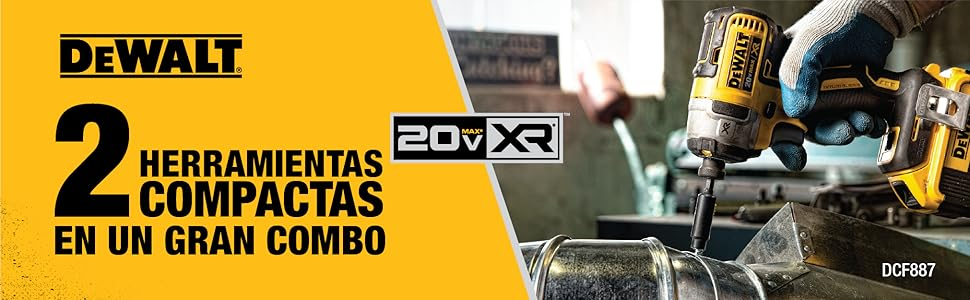 Banner DEWALT - 2 Herramientas Compactas en un Gran Combo